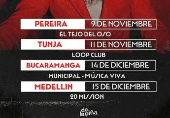 Fechas de Juan Pablo Vega en Colombia. Imagen tomada de Instagram